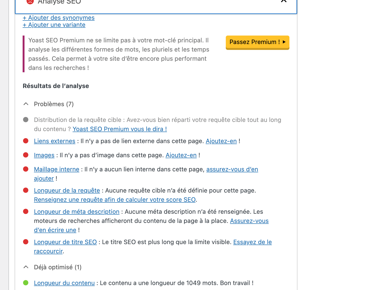 optimisation on page yoast seo
